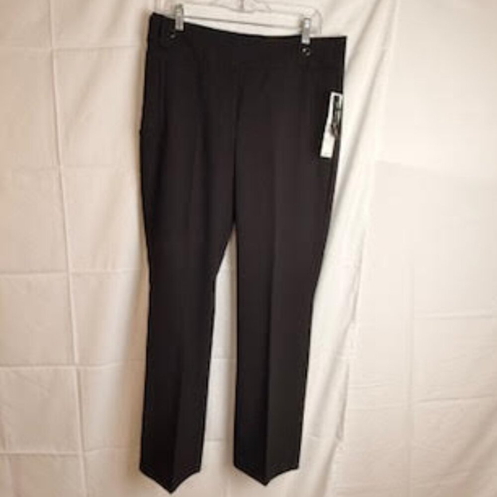 Larry Levine NWT Black Slim Trouser Pants Workwear Stretch Dress Slacks Size 10